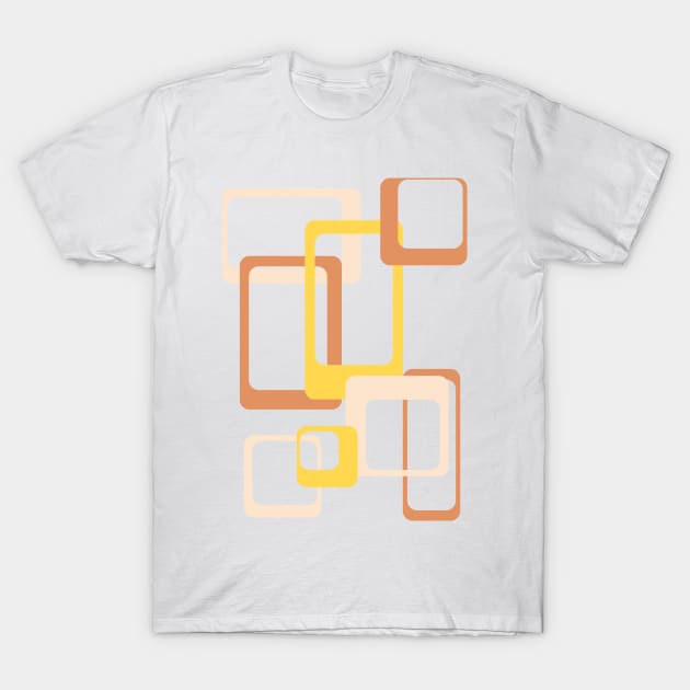 Retro rectangles - pink and tan T-Shirt by Home Cyn Home 